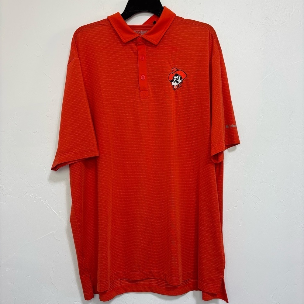 Columbia Golf Men's 2XL OSU Oklahoma Cowboys Short Sleeve Polo Shirt Orange